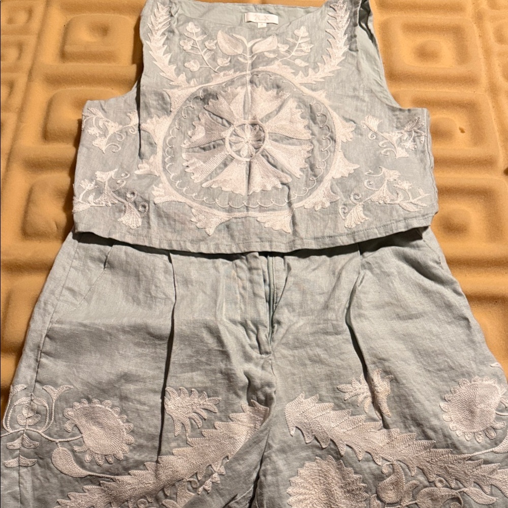 Embroidered Gray Women's Jumpsuit